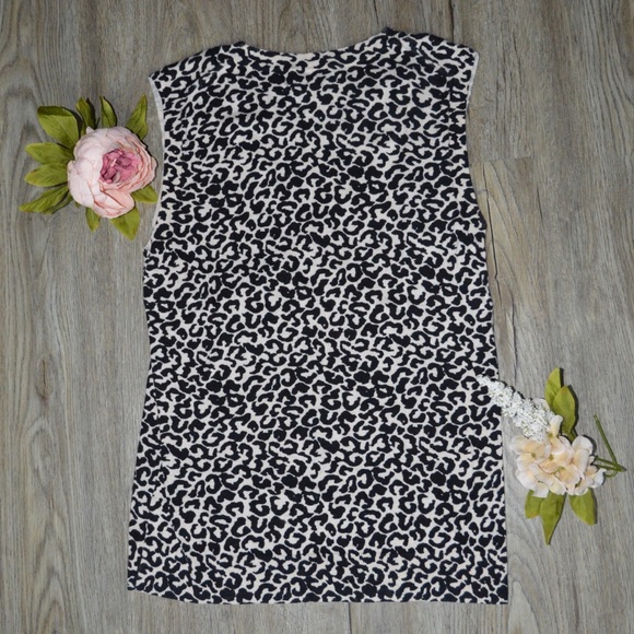 J. Crew Leopard Crewneck Sleeveless Knit Shell - Picture 2 of 2